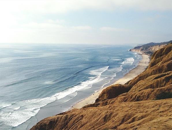Paisaje costero en San Diego, California.