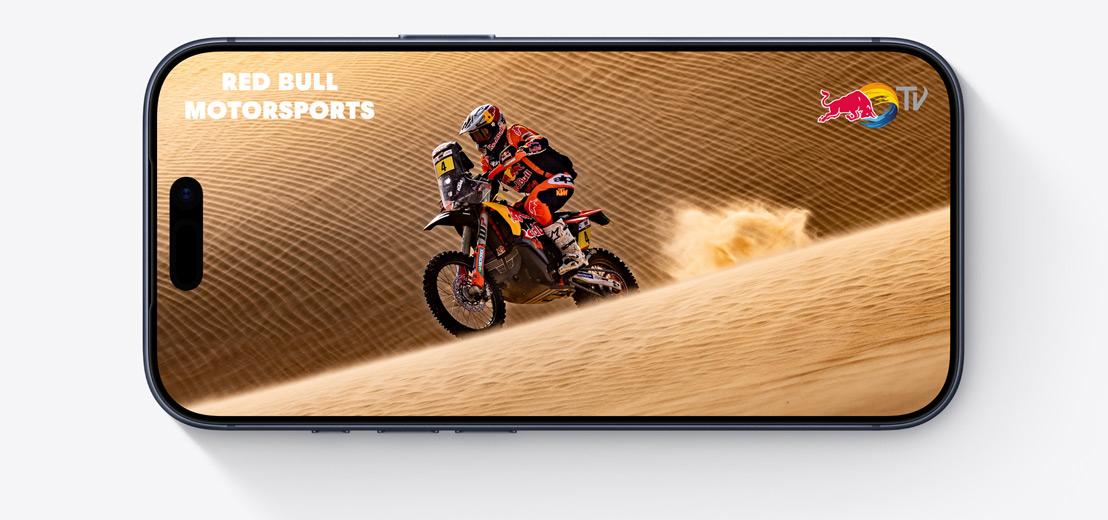 Face avant d’un iPhone, à l’horizontale, affichant un extrait de la série Apple TV+ The Morning Show