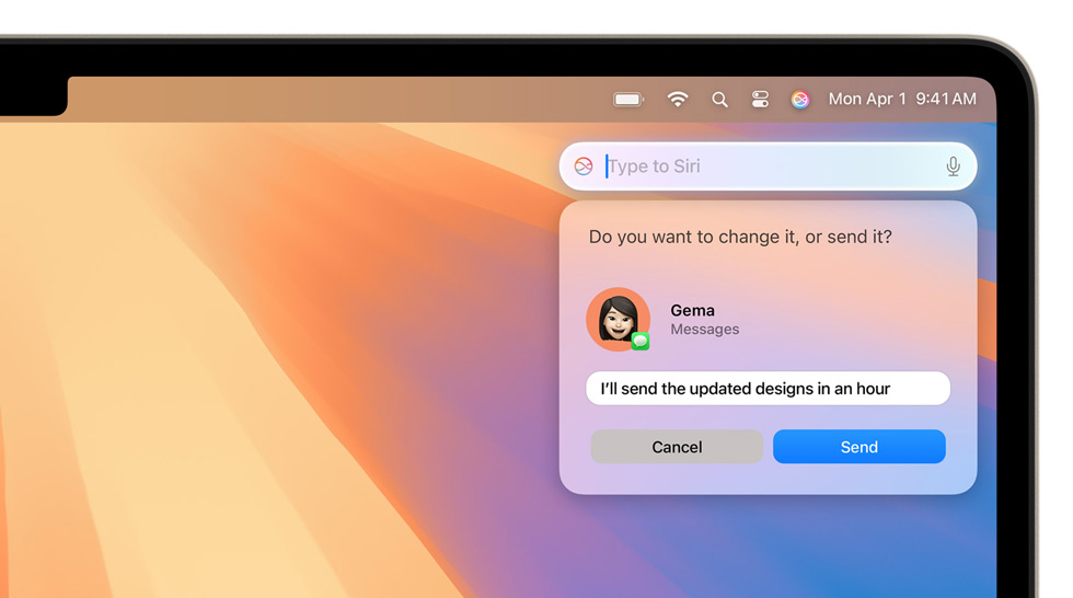 La personne demande à Siri des précisions sur un évènement en consultant le calendrier, Siri lui fournit la réponse à partir d’un ancien e-mail