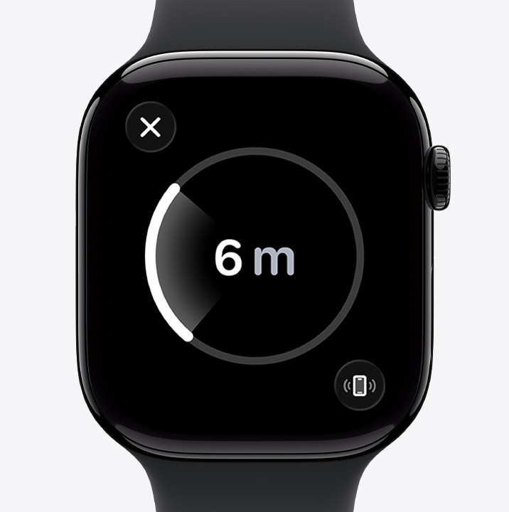 Apple Watch Series 11, κάσα από αλουμίνιο, χρώμα απόλυτο μαύρο, οθόνη Εύρεσης Ακριβείας, εκτιμώμενη απόσταση από το χαμένο τηλέφωνο, λουράκι Sport Band, μαύρο χρώμα