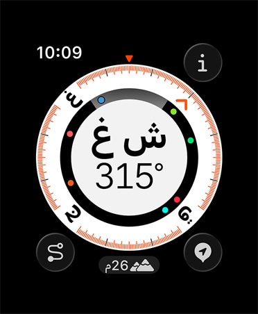 ميزة مسار العودة، القياسات: البوصلة، الارتفاع، نقاط الطريق المحددة