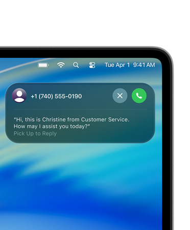 Mac ekranının sağ köşesinde, kullanıcının bir müşteri hizmetleri temsilcisi için beklemede olduğunu belirten Tutma Yardımı Canlı Etkinliği