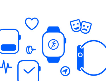Apple Watch icons: Smart Stack, health, Digital Crown dial, Workout, theatre mode