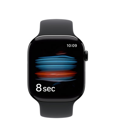 Apple Watch Series 11, aluminum case, polished jet black color, Health app takes reading of blood oxygen, Sport Band, black color
