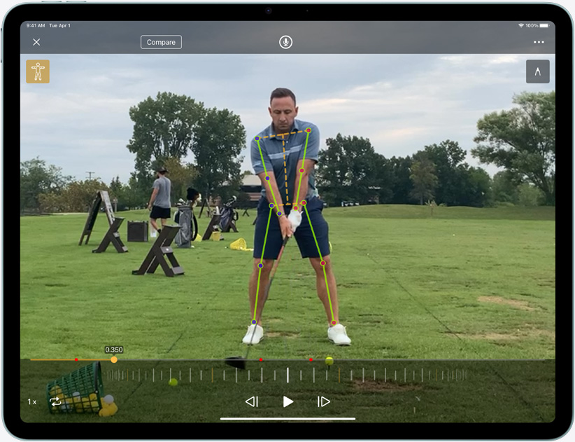 Horizontāli novietots iPad Air demonstrē Neural Engine