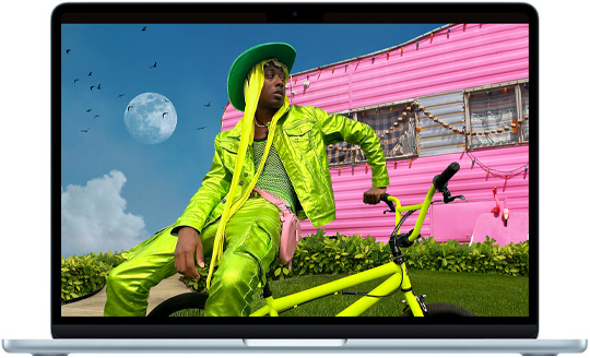 Imagen de una MacBook Air de 13 pulgadas que destaca la pantalla Liquid Retina